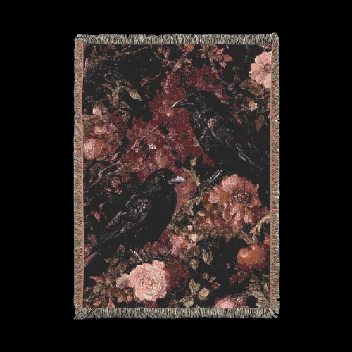 Crimson Crows Blanket
