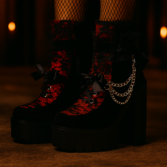 Crimson Lace Boots