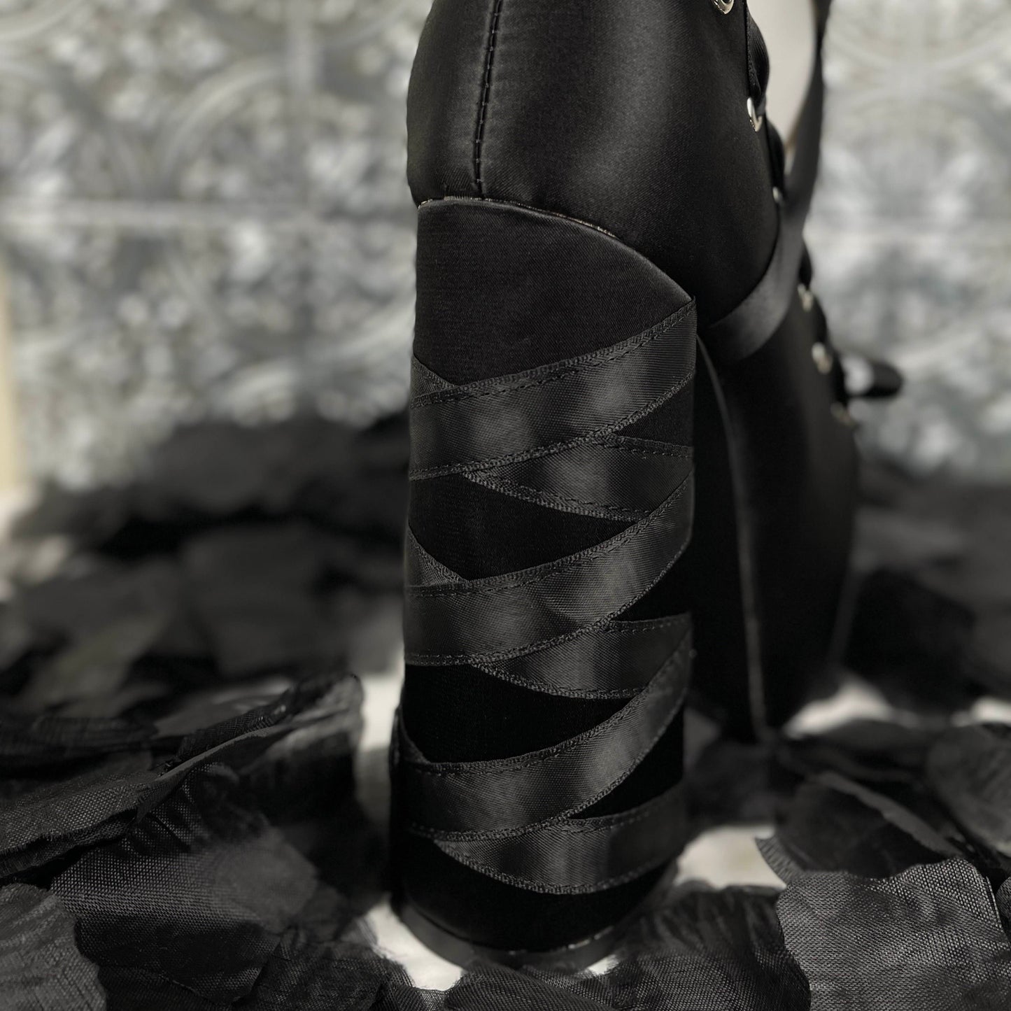 Midnight Ribbon Heels