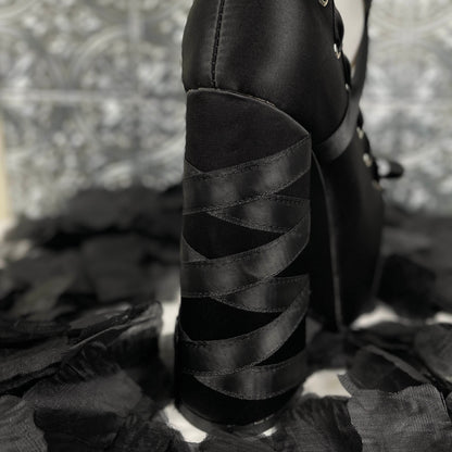 Midnight Ribbon Heels