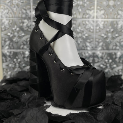 Midnight Ribbon Heels
